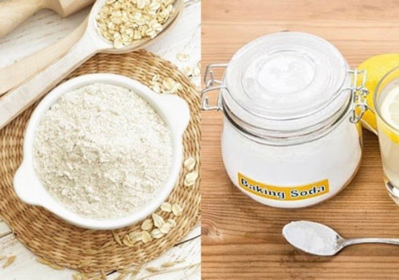 Sử dụng bột Baking Soda và bột yến mạch
